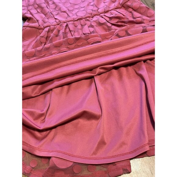 LC Lauren Conrad Dress Womens Size 16 Pink Fit&Flare Polka Dot Size Zip - Picture 8 of 12